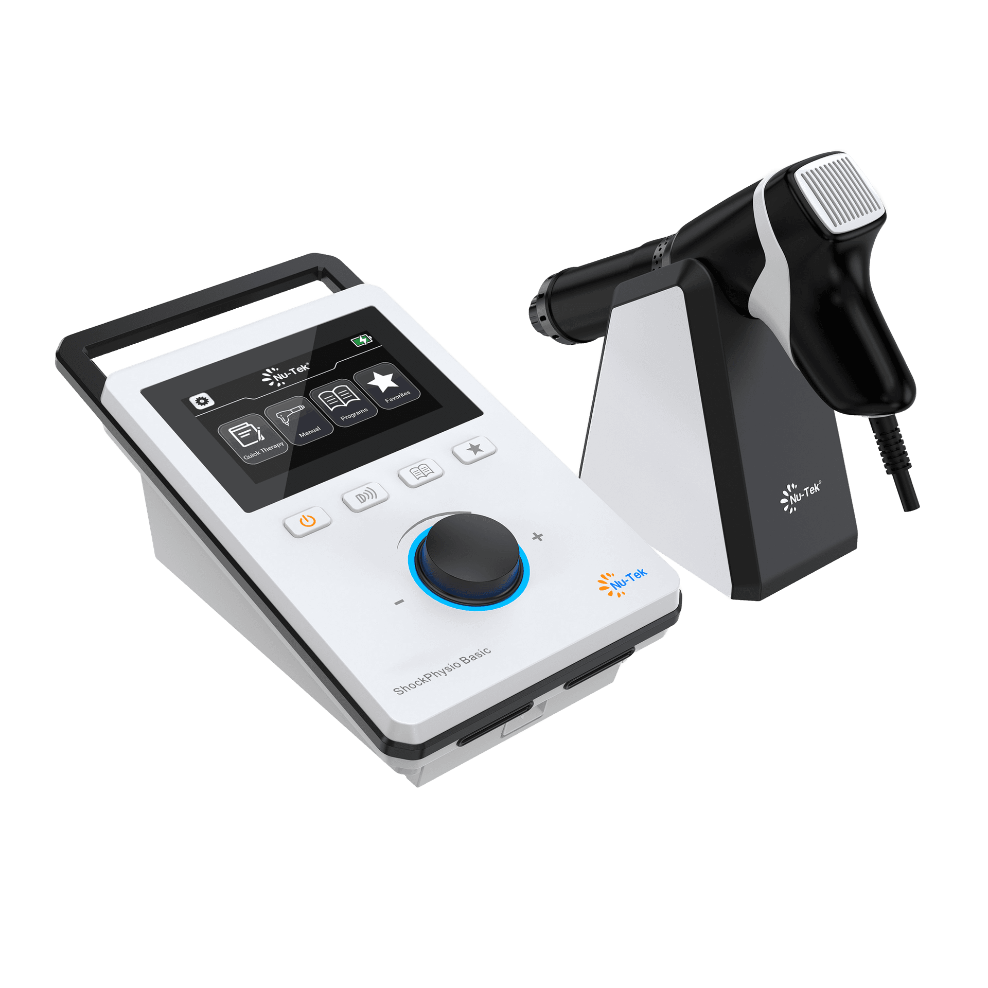 Radial ShockPhysio Basic SW3200 med berøringsskjerm og håndstykke på holder