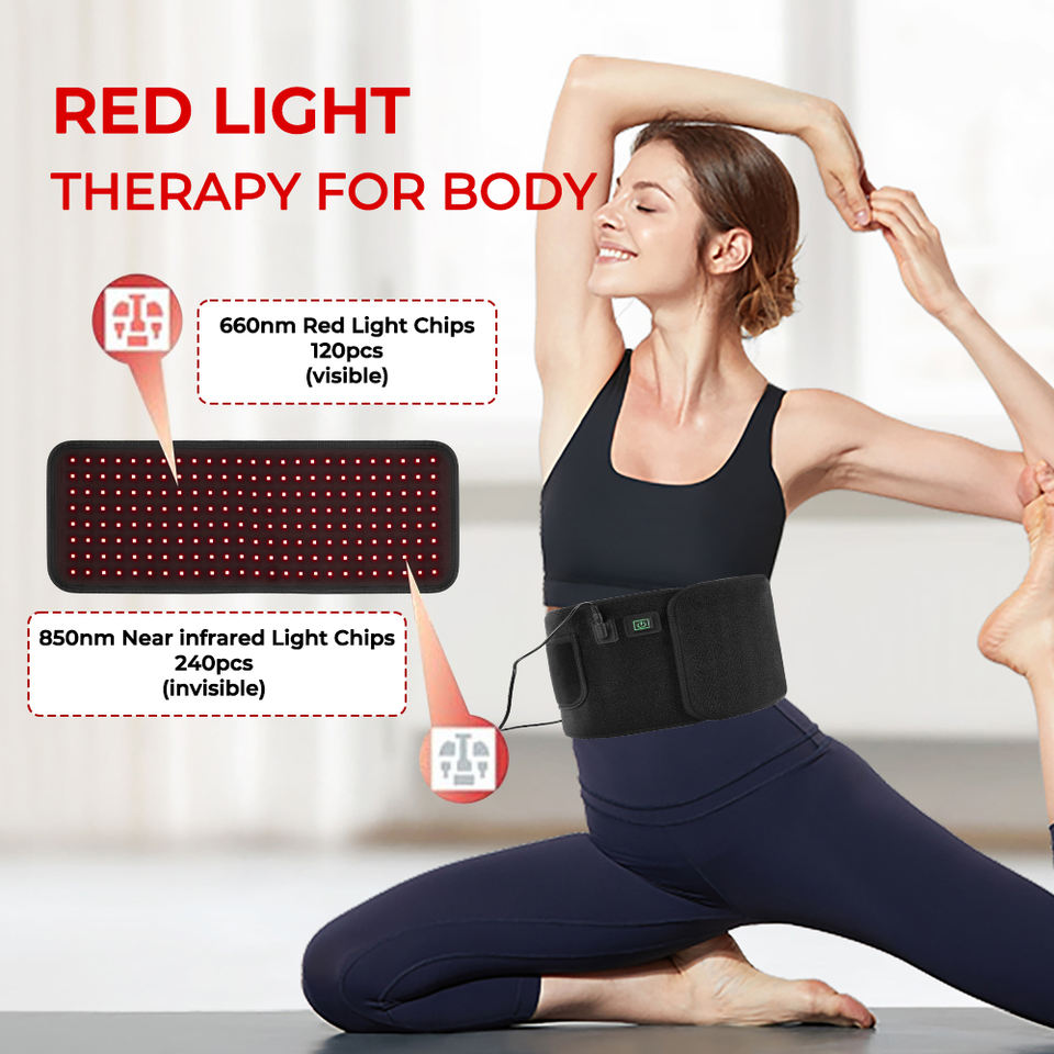 Rødlysbelte 660nm & 850nm – Smart lysterapi med varme og 5 intensitetsnivåer - Bilde 6
